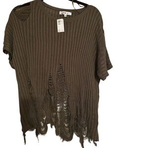 Distressed Fringe Distressed Sweater